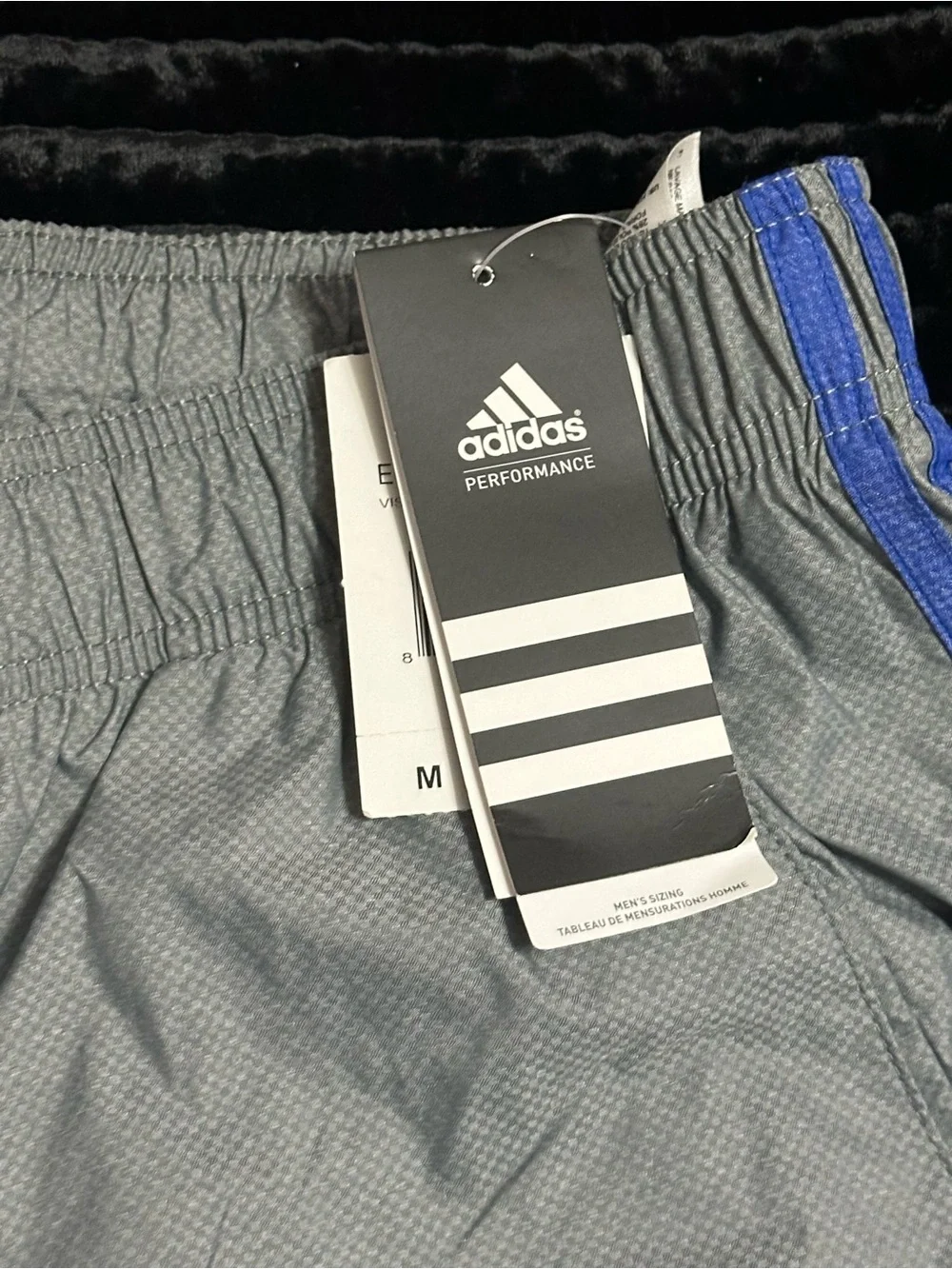 adidas Gray Track Pants with Blue Side Stripes